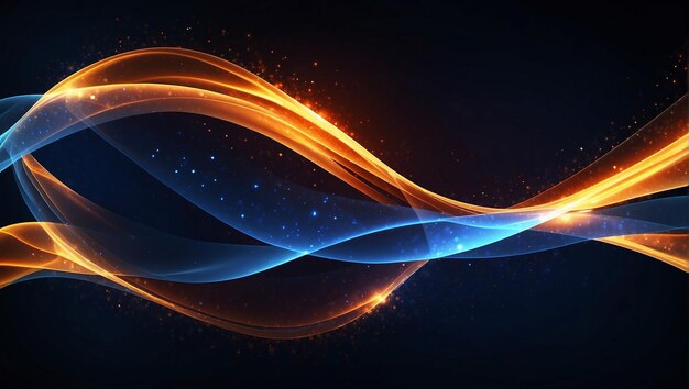 Blue and orange glowing ribbons