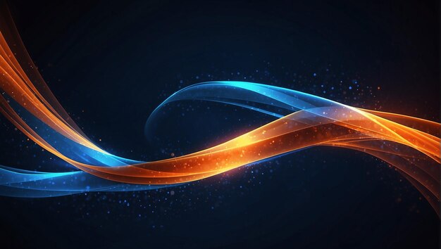 Blue and orange glowing ribbons