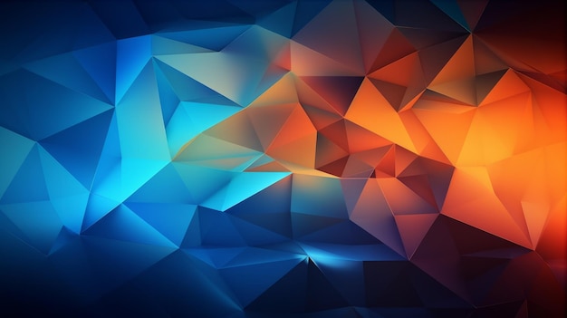 Blue orange Gradient Digital Polygons Generative ai