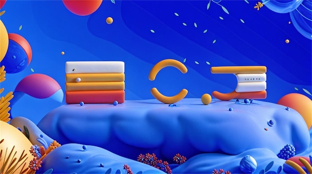 A blue and orange illustration of the letter c.