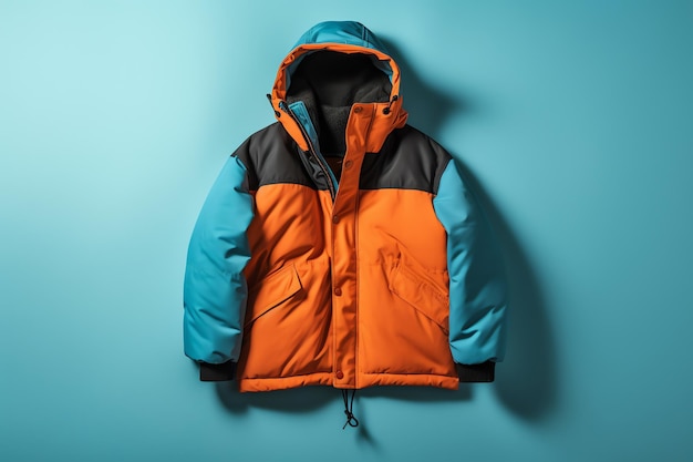 Photo a blue and orange jacket with the word ice on it