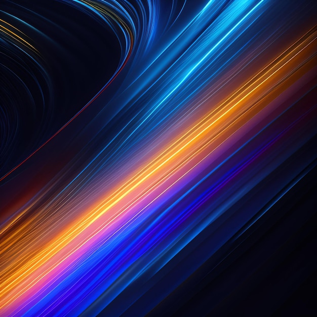 Blue and orange lines on a black background