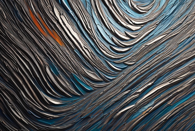 A blue and orange piece of art with a brown and orange background.