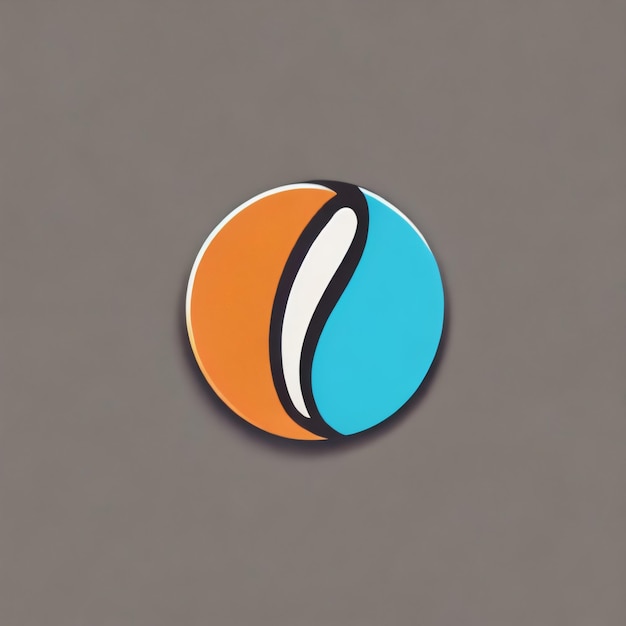 A blue and orange pin with a white circle that says'espresso'on it