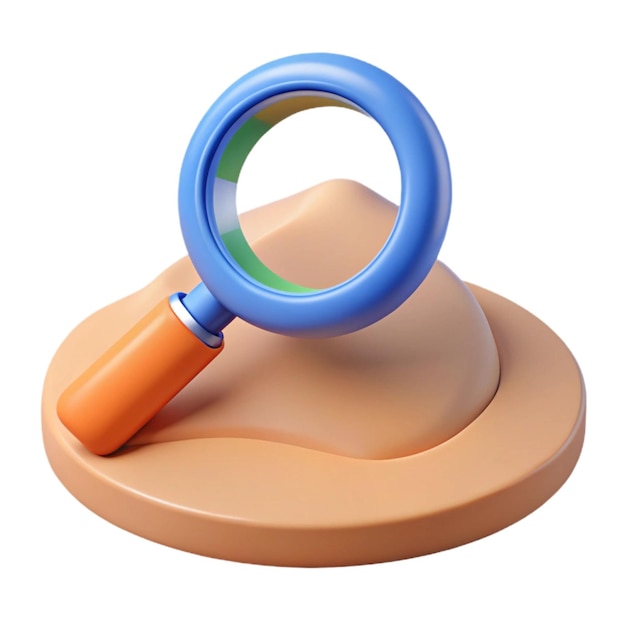 a blue and orange toy with a magnifying glass on top