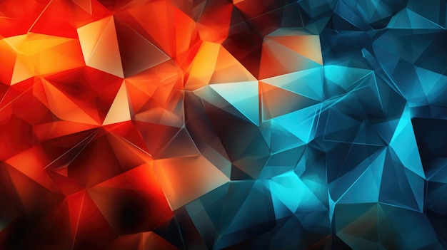 A blue and orange triangle background with a blue and orange triangle pattern.