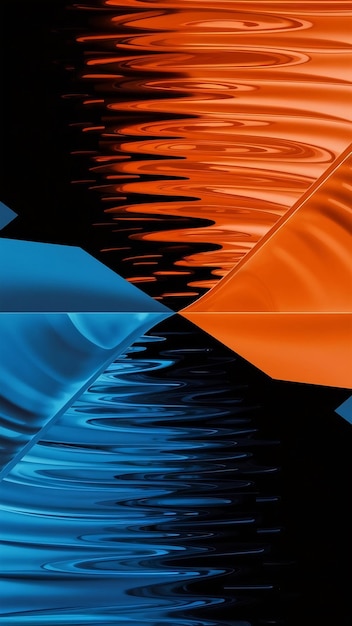 Photo blue and orange wallpaper with a black background and a blue background