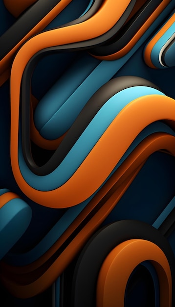 Blue and orange wallpaper with a black background and a blue background.