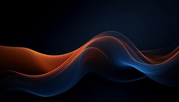 A blue and orange wave is shown against a black background.