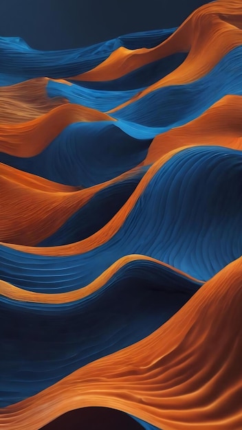 Blue and orange waves wallpaper for iphone