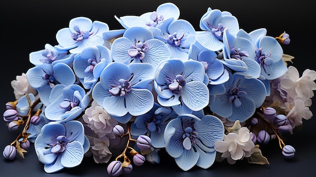 Blue Orchids Bouquet of Blue Orchids on the Bottom