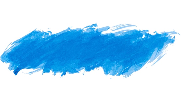 A blue paint brush with a white background.