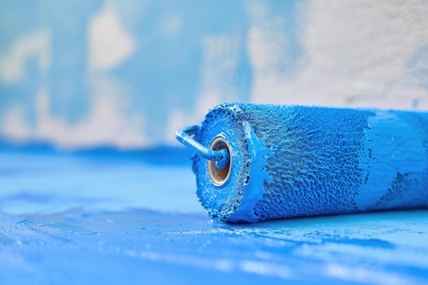 Blue Paint Roller for Decorating and Painting Essential Bricolage Tool for Home Decoration