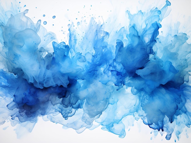 Blue Paint Splash on White Background Paint Stain Generative AI