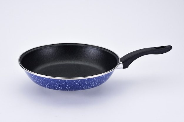 Blue pan with black handle