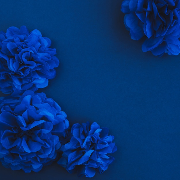 Blue paper flowers