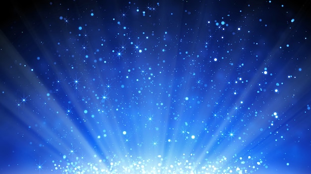 Blue Particles Glitter background