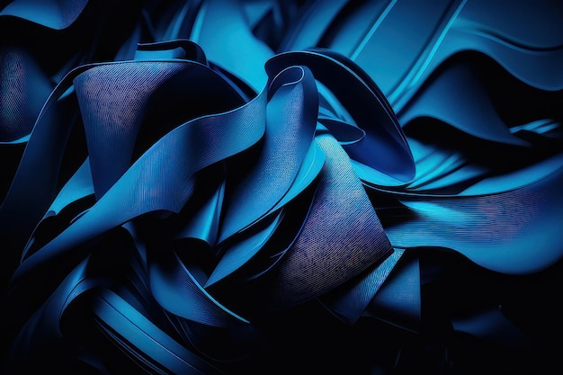 A blue piece of fabric with a black background