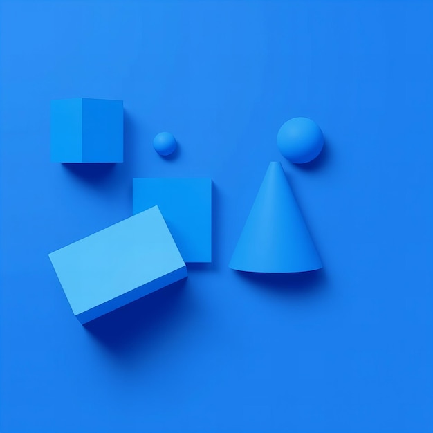 a blue piece of paper with a blue circle and a white object on it