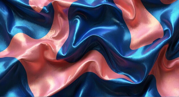 Photo a blue and pink abstract painting of a wave