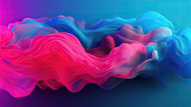 A blue and pink background with a pink and blue smoke.