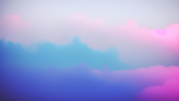 a blue and pink cloud with the colors of the rainbow in the sky