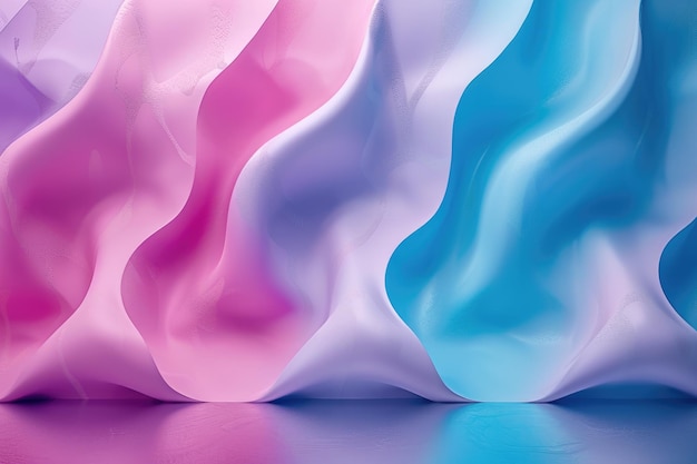 a blue and pink colored material is sitting on a table