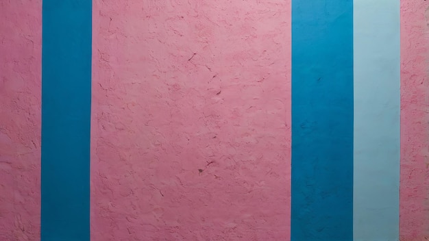 A blue and pink colored wall with a blue strip on it