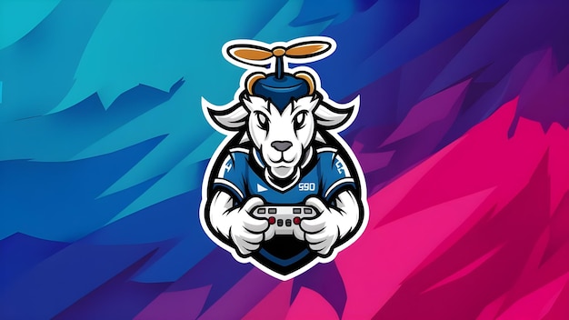 Photo a blue and pink image of a bull mascot with a blue shirt that says gatoro