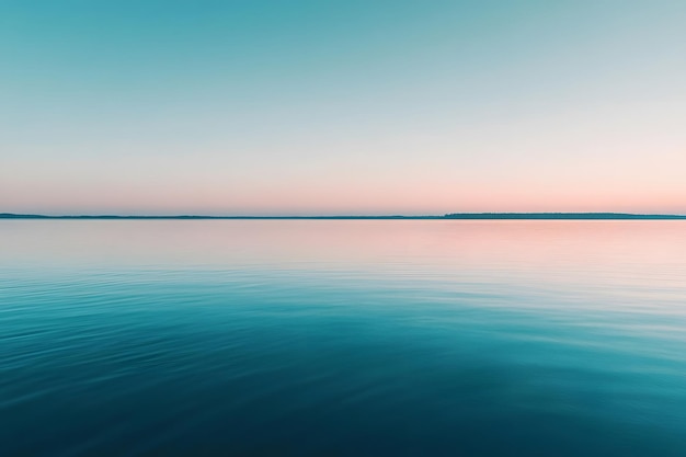 Photo a blue and pink sky is reflected in the water