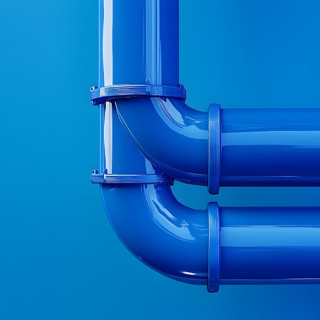 a blue pipe with a blue top that says blue