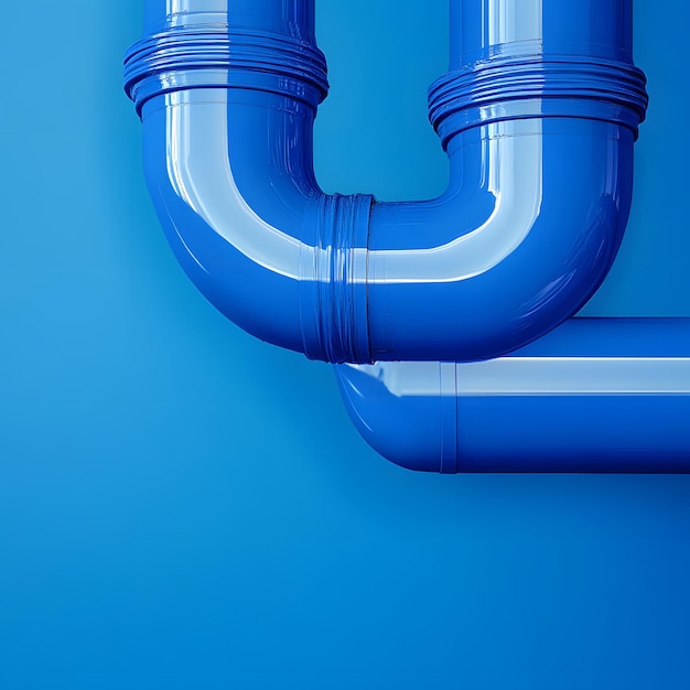 a blue pipe with a letter s on it