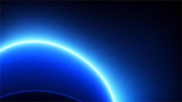 Blue planet with a glowing light at the bottom