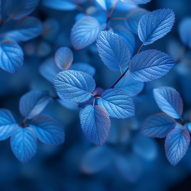 Photo blue plant leaves in the nature in fall season