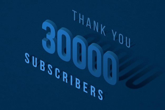 A blue poster that says thank you 3000 subscribers.