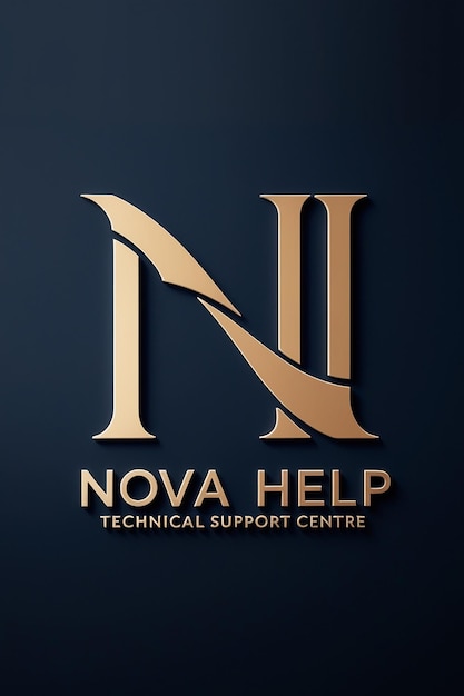 Photo a blue poster with the letters nova help support