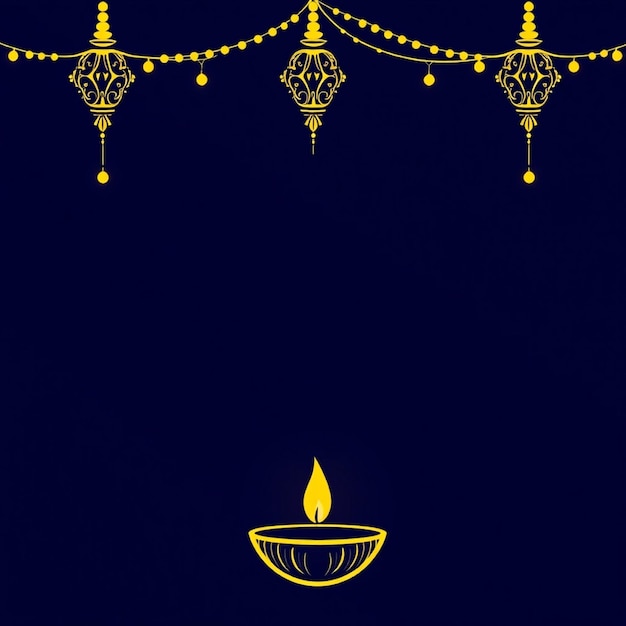 Photo a blue poster with a lit candle and a candle in the middle