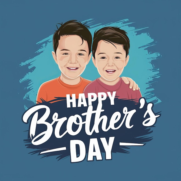 a blue poster with two boys and a blue background with the words quot fathers day quot