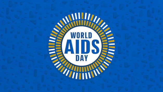 a blue poster with a world aids day written on it