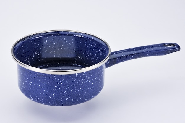 Blue pot with stainless handle