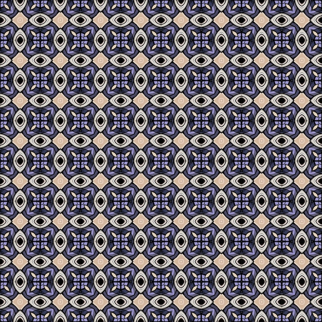 Blue and purple abstract pattern with a grid of circles and the words zigzag on the black background.