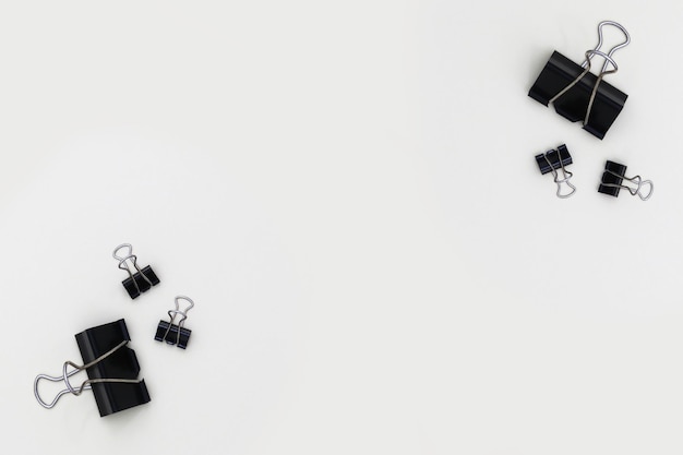 Blue and purple clips on a white background