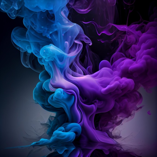 Blue and purple liquid smoke abstract backgroundgenerative ai