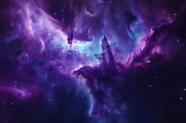 Blue And Purple Nebulae Elements of this Image Furnished By NASA