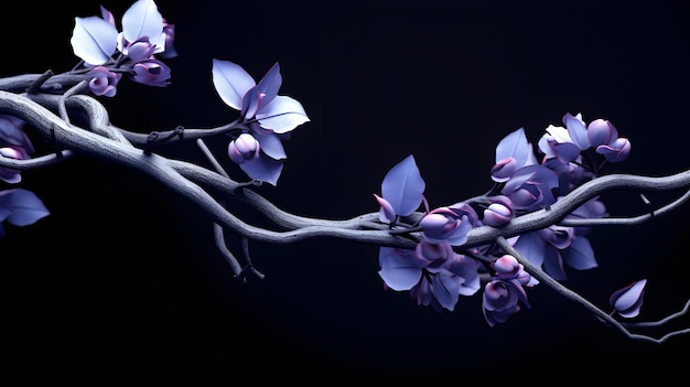 blue purple realistic Branch UHD Wallpaper