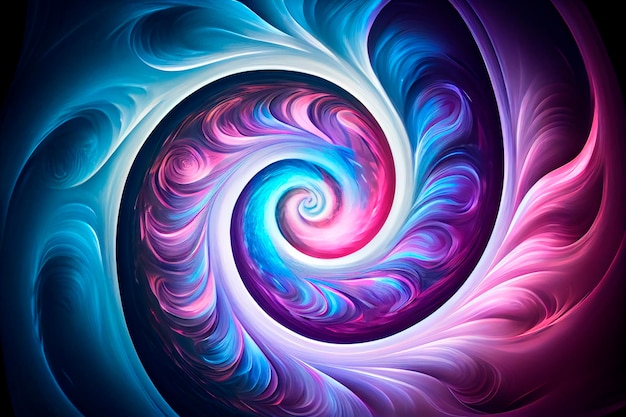 A blue and purple swirl with a pink center, abstract background