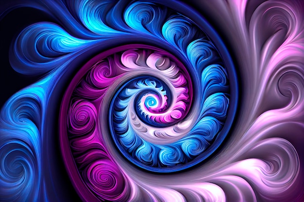 A blue and purple swirl with a pink center, abstract background