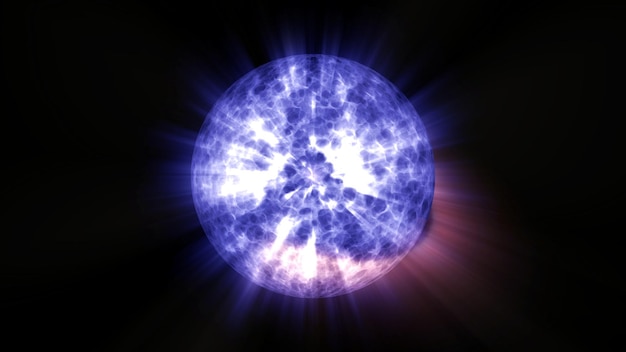 Blue radiant sphere Abstract background Soft motion 3D illustration