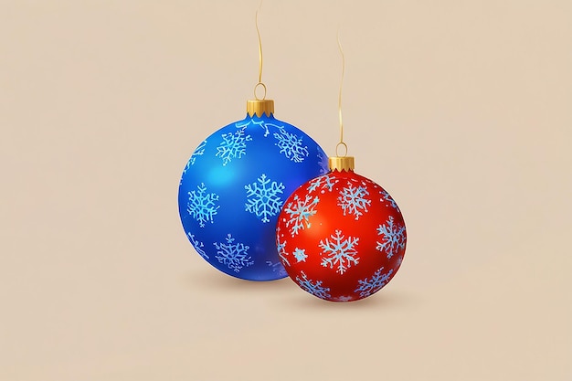 Blue and Red Christmas Balls