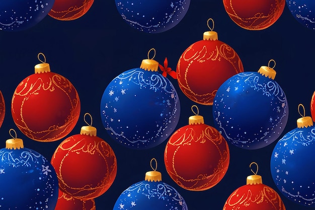 Blue and Red Christmas Balls